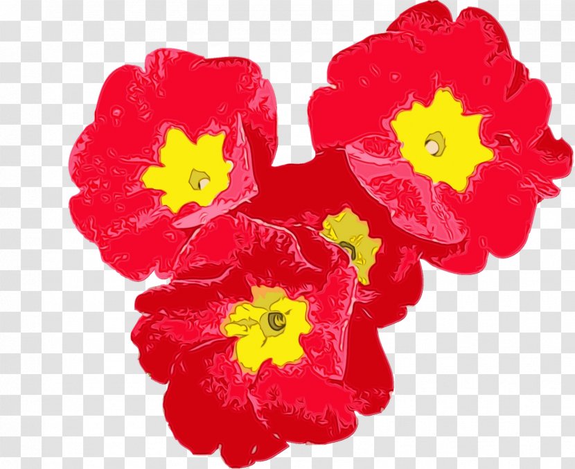 Red Watercolor Flowers - Cut Lantana Transparent PNG
