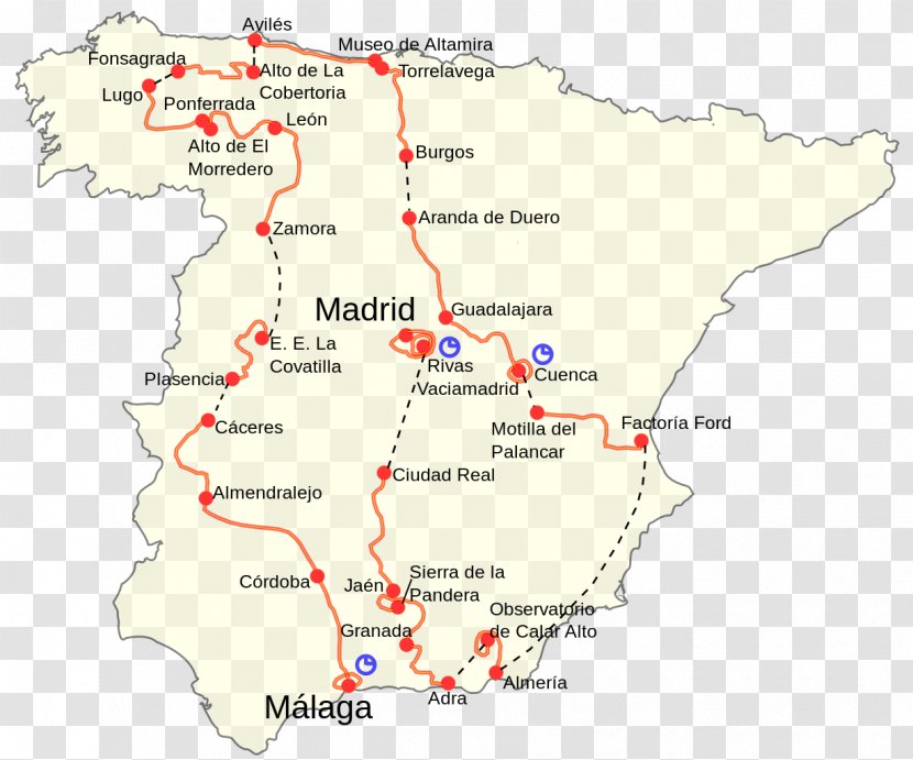 2006 Vuelta A España 2010 2001 Almendralejo 2002 - Map - Español Transparent PNG