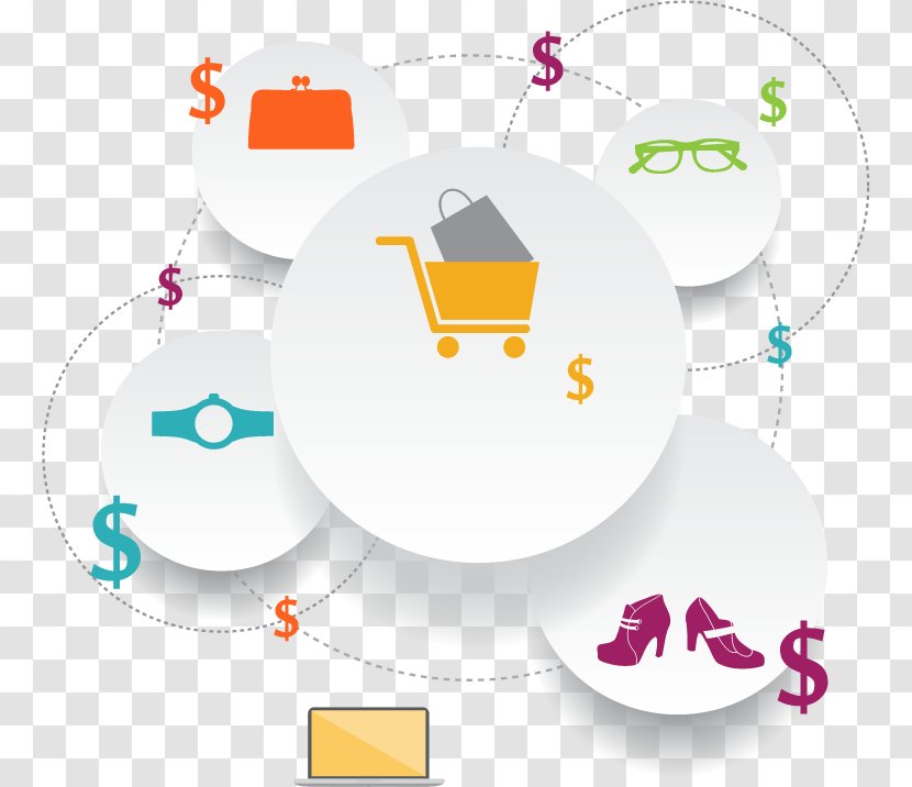 Digital Marketing Infographic Online Shopping E-commerce - Dollar Sign - Model Diagram Transparent PNG