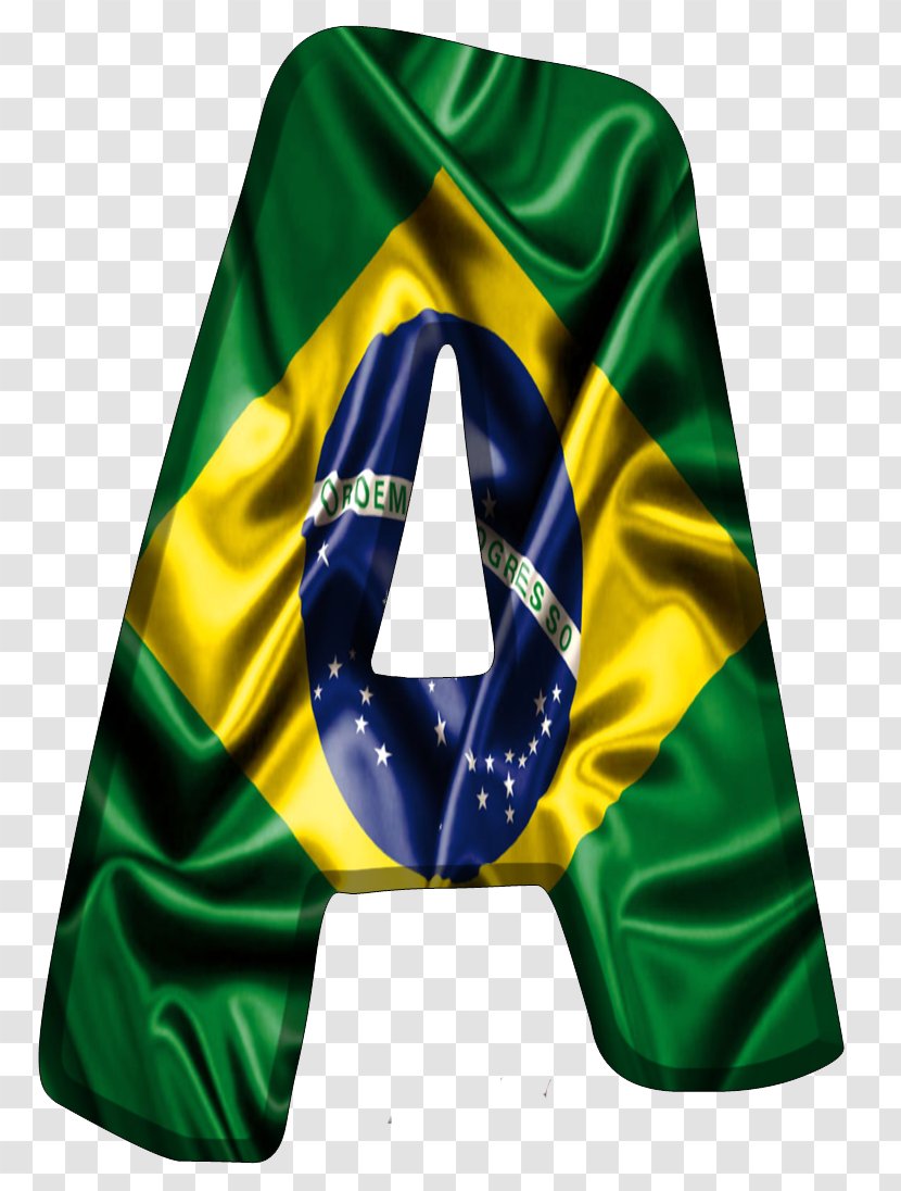 Flag Of Brazil Letter Alphabet - Green Transparent PNG