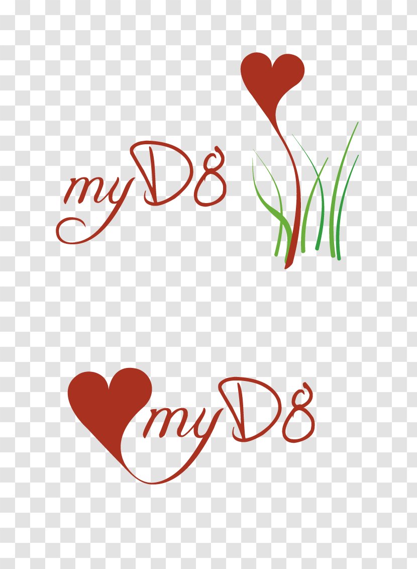 Valentine's Day Love Line Logo Clip Art - Watercolor Transparent PNG