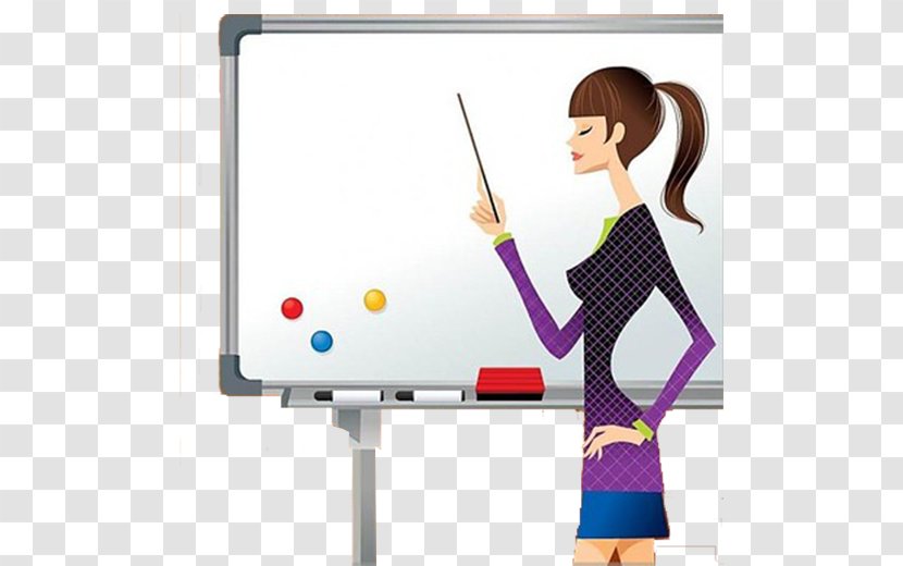 Teacher Cartoon Illustration - Frame - Beauty Teaches You To Learn English Transparent PNG