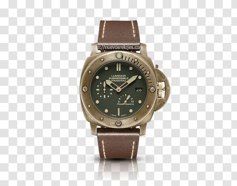 Panerai Men's Luminor Marina 1950 3 Days Bronze Watch Power Reserve Indicator - Brand - Pamela Transparent PNG