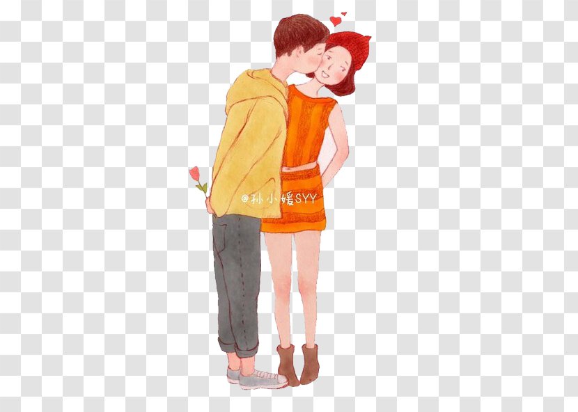 The Lovers Cartoon Drawing Couple - Silhouette Transparent PNG