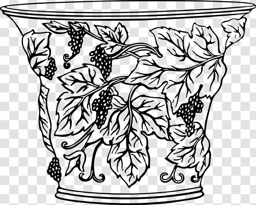 Vase Drawing Flowerpot Art Clip - Storage Basket Transparent PNG