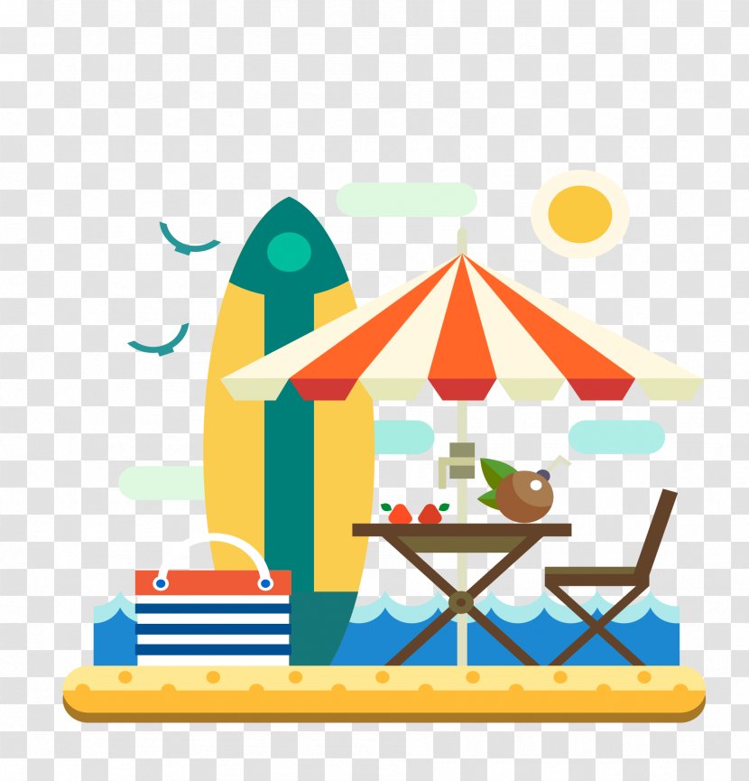 Flat Design Beach - Map - Travel Leisure Transparent PNG