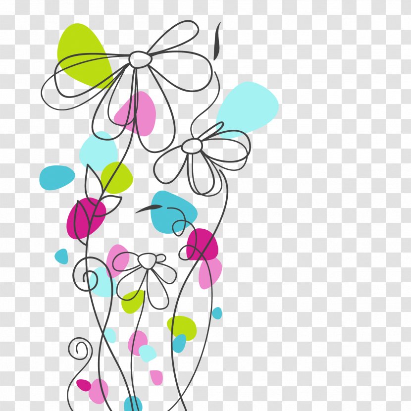 Cartoon Drawing Flower Illustration - Symmetry - Lines Transparent PNG