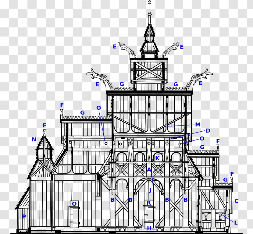 Gol Stave Church Borgund Urnes Lomen - Building - Side View Transparent PNG