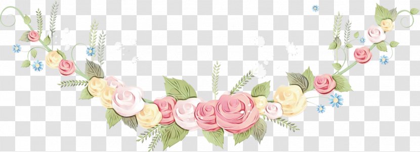 Watercolor Floral Frame - Pink - Flower Arranging Bouquet Transparent PNG