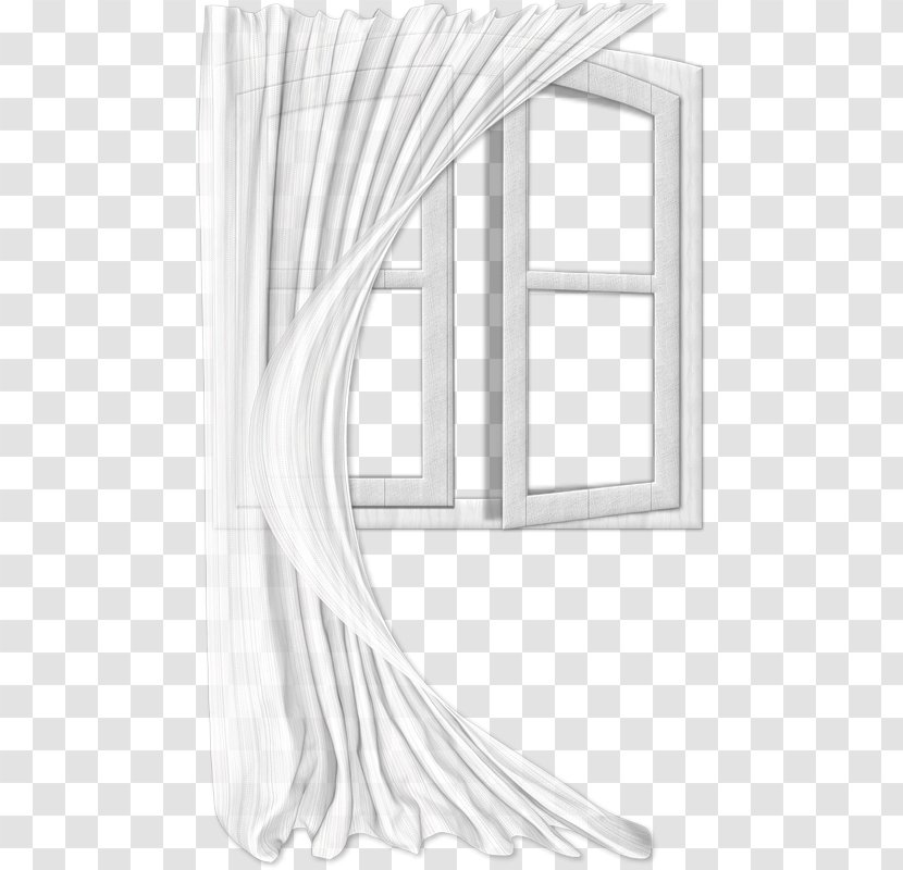 Window Curtain Clip Art - Digital Image - White Gauze Curtains Floating Glass Windows Transparent PNG