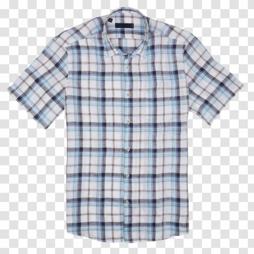 T-shirt Clothing Sleeve Button - Dress Shirt - Checkered Cloth Transparent PNG