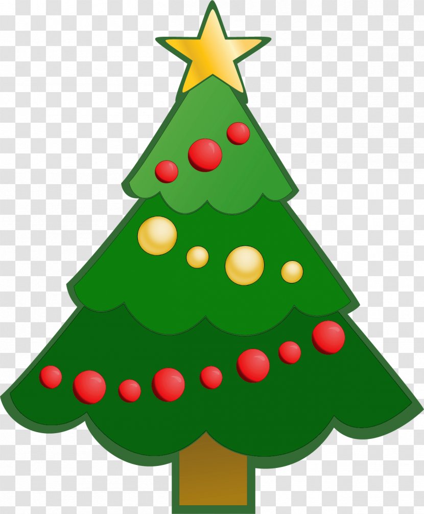 Christmas Tree Santa Claus Clip Art - Public Domain - Simple Cliparts Transparent PNG