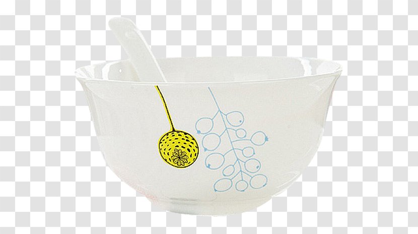 Ceramic Glass Porcelain - White Bowl And Of Spoon Transparent PNG