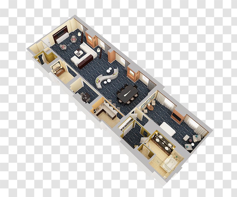 Presidential Suite Floor Plan Hotel Wiring Diagram - Network Interface Controller - Master Bed Top View Transparent PNG