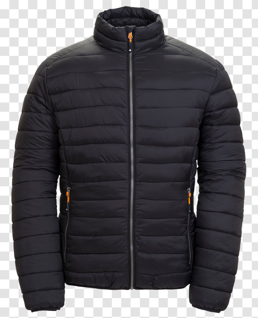 Leather Jacket Moncler Coat Flight - Hood - Black Transparent PNG
