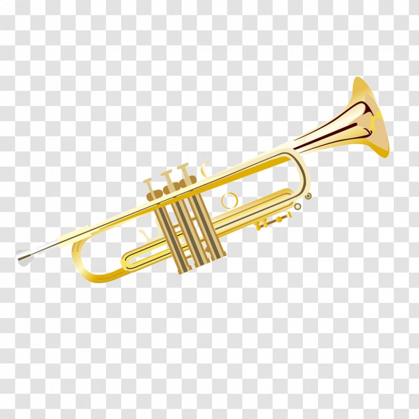 Trumpet Musical Instrument - Tree - Modern Golden Orchestral Trombone Transparent PNG