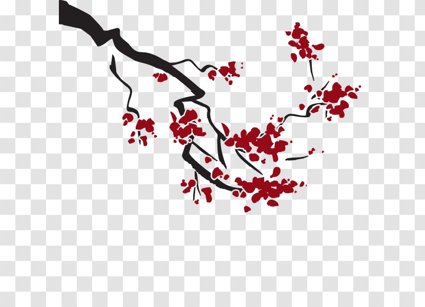 Cherry Blossom Cerasus Branch Sweet Wall Decal - Love - Vector Branches Transparent PNG