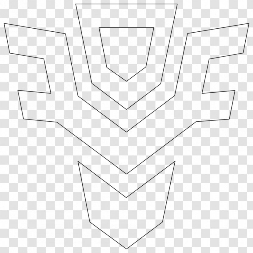 Paper White Angle Point Line Art - Heart - Decepticon Logo Transparent PNG