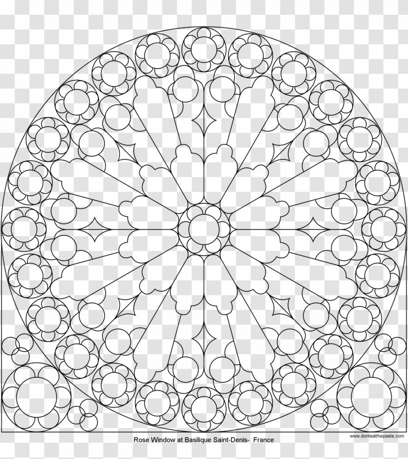 Rose Window Stained Glass Coloring Book - Symmetry Transparent PNG