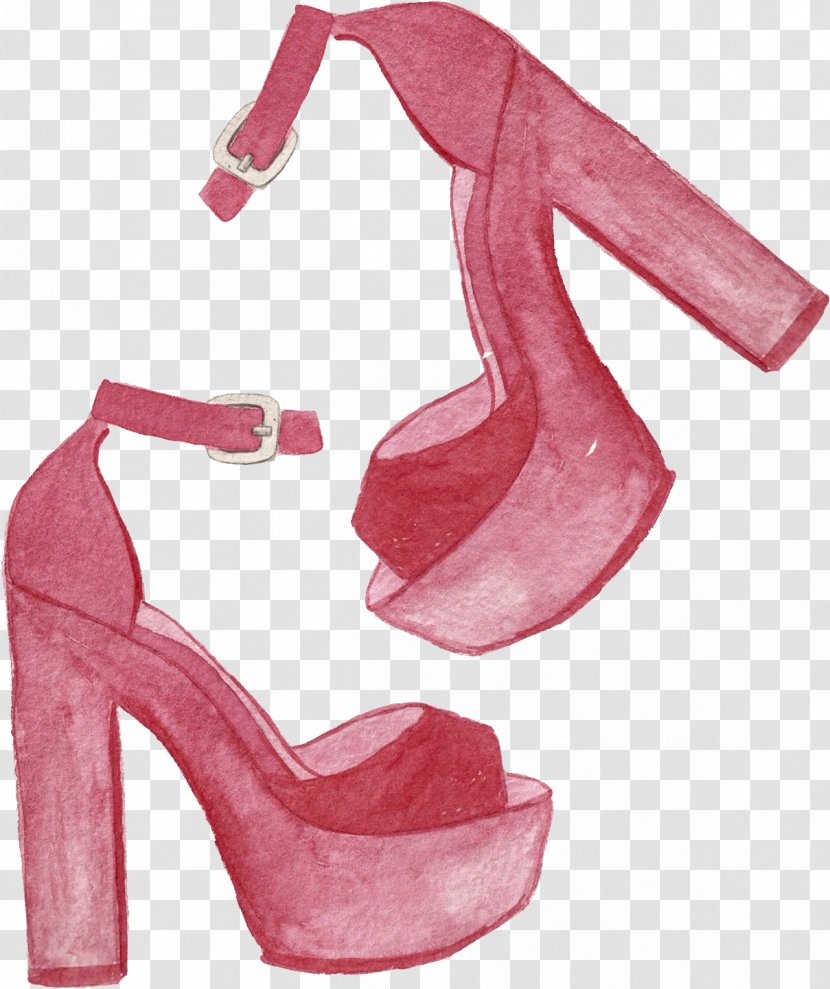 High-heeled Footwear Fashion Illustration - Outdoor Shoe - Red High Heels Transparent PNG