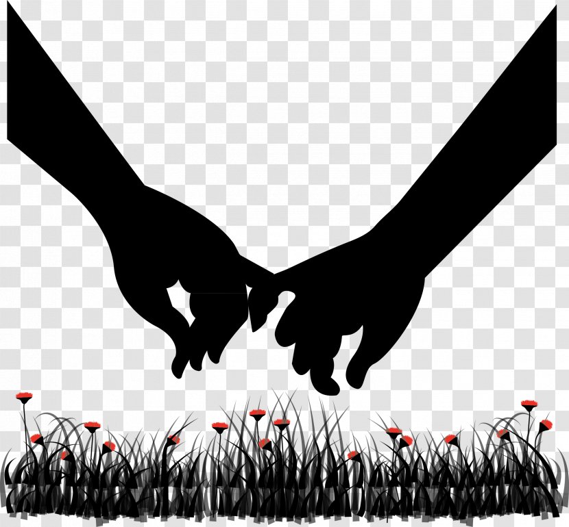 Romance Silhouette Holding Hands - Couple Transparent PNG