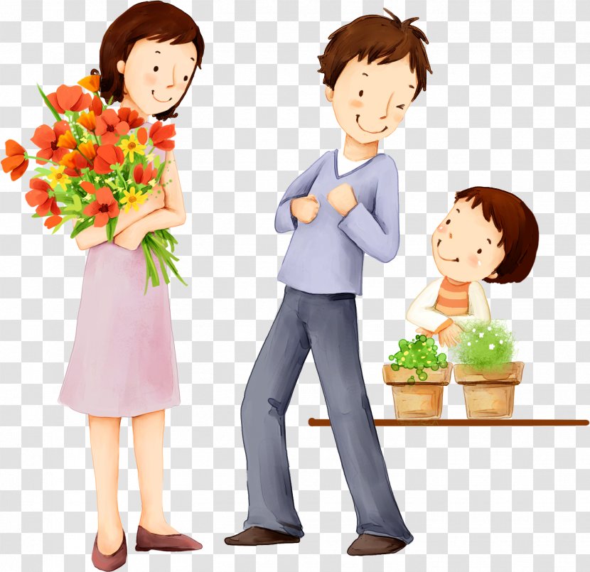 Cartoon Desktop Wallpaper Family Illustration - Greeting - Parents Day Celebrated Transparent PNG