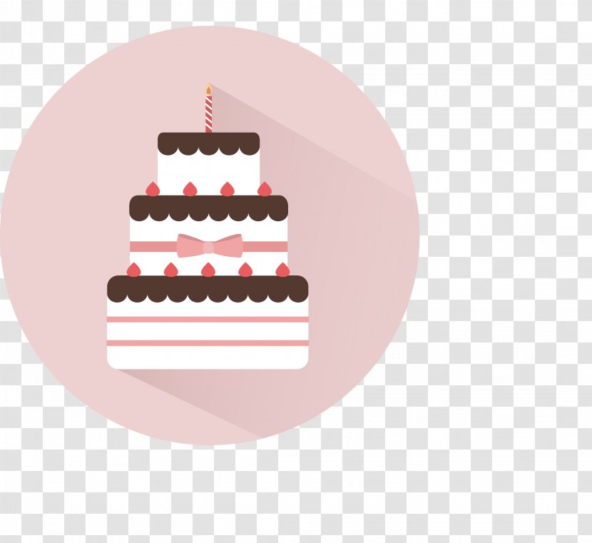 Flat Design Vector Material Birthday Cake - Silhouette - Cartoon Transparent PNG