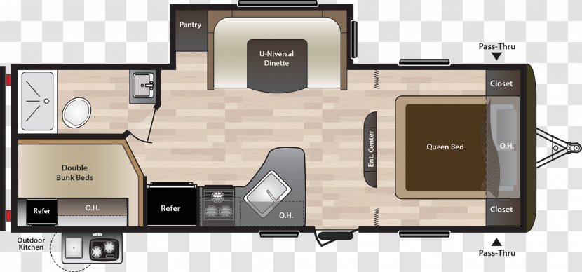 Campervans Caravan Vehicle Floor Plan Trailer - Electronics - Travel Brochure Transparent PNG