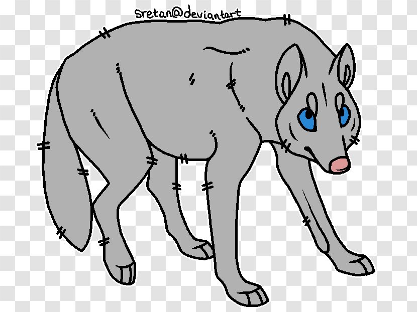 Bear Clip Art Canidae Dog Line - Black And White - Standing Wolf Animation Bases Transparent PNG