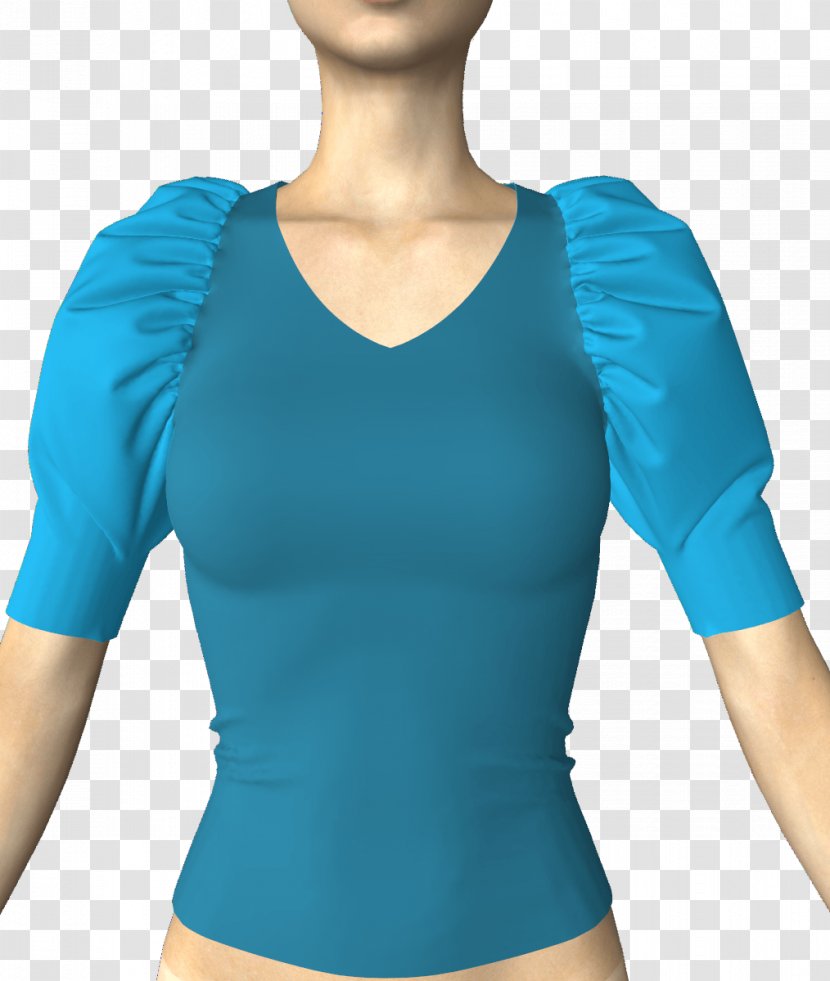 Turquoise Electric Blue Aqua Cobalt Teal - Blouse - Mutton Transparent PNG