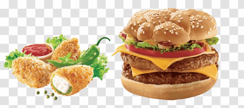 Cheeseburger Hamburger Fast Food Buffalo Burger McDonald's Big Mac - Sandwich - Meat Transparent PNG