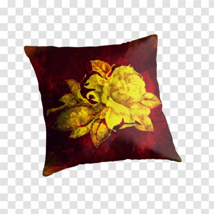 Throw Pillows Yellow Red Cushion - Burgundy Rose Transparent PNG