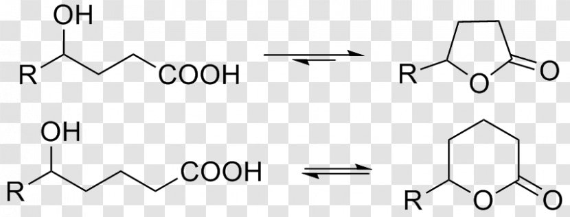 Lactone Esterification Hydroxy Group Intramolecular Reaction - Monochrome - Number Transparent PNG
