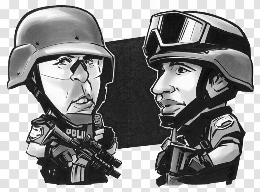 Bicycle Helmet Comics Cartoon Special Forces - Motorcycle - Commando Machine Gun Creative People Transparent PNG