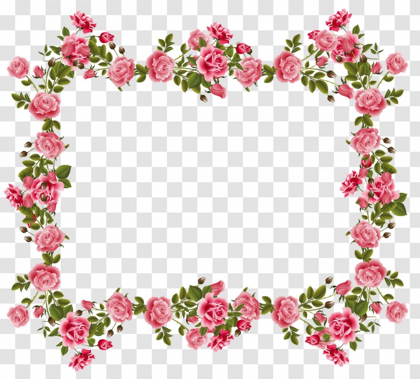 Borders And Frames Flower Rose Floral Design Clip Art - Branch - Photoshop Transparent PNG