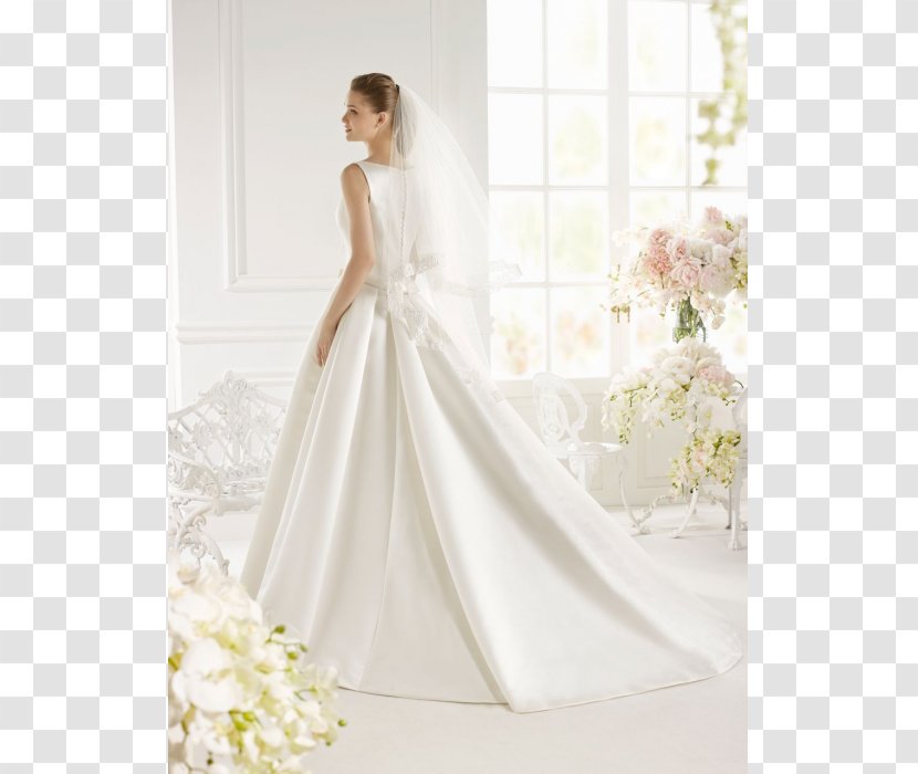 Wedding Dress Satin Gown - Veil Transparent PNG