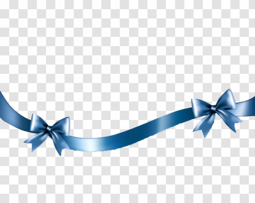 Pink Ribbon Blue - Bow Transparent PNG