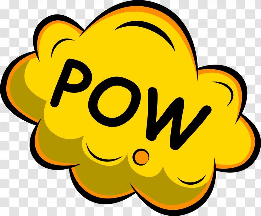 Yellow POW Clouds - Clip Art - Smile Transparent PNG