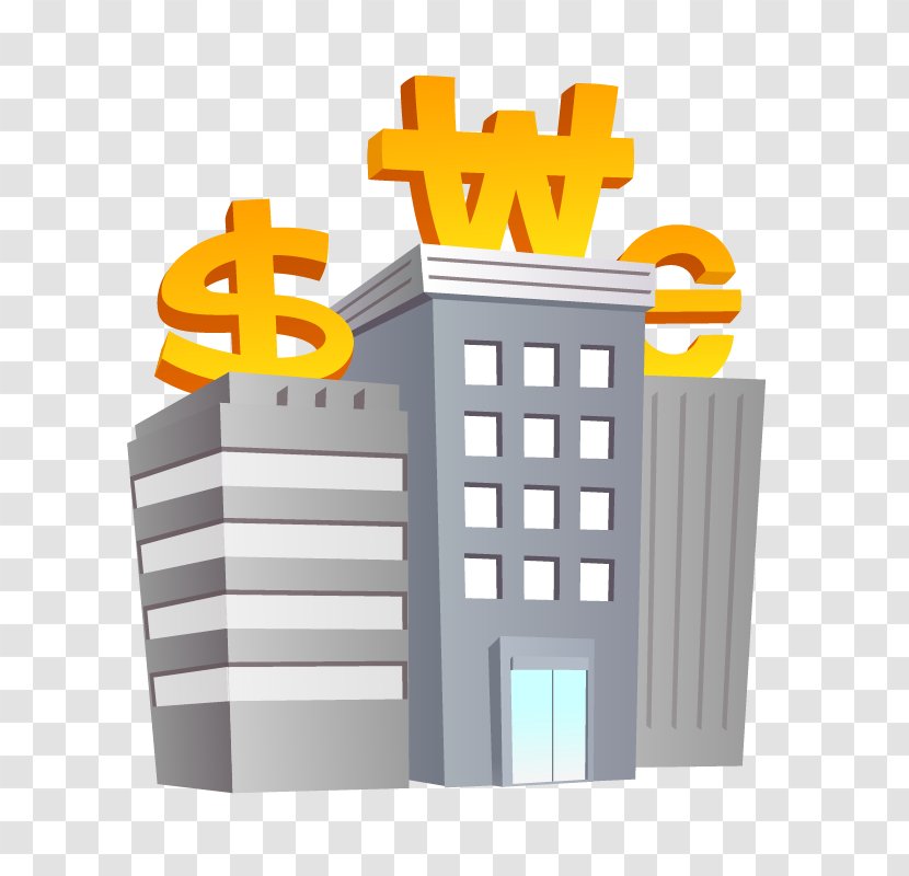 Cartoon Marketing Comics Illustration - Brand - Bank Buildings Transparent PNG