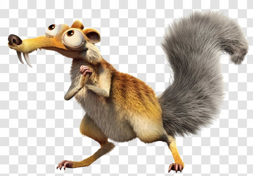 Scrat Squirrel Sid Ice Age Saber-toothed Cat - Rodent Transparent PNG
