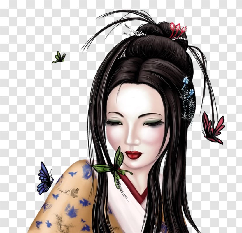 Geisha Icon - Silhouette - Download Transparent PNG