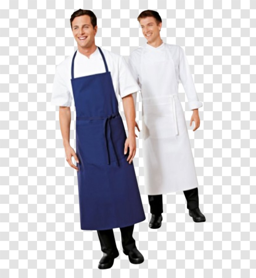 Chef's Uniform Apron White Blue Lab Coats - Cartoon - Frame Transparent PNG