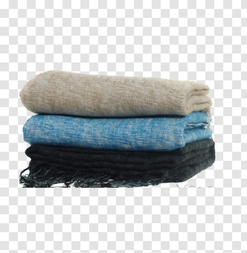 Towel Turquoise Wool - Material - Linens Transparent PNG