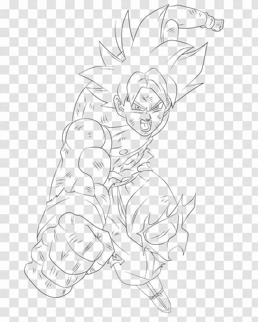 Goku Vegeta Line Art Drawing Sketch - Black Transparent PNG