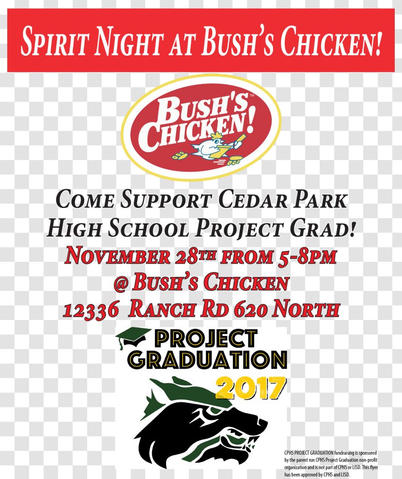 Cedar Park High School Brand Line Bush's Chicken Font - Leander Transparent PNG