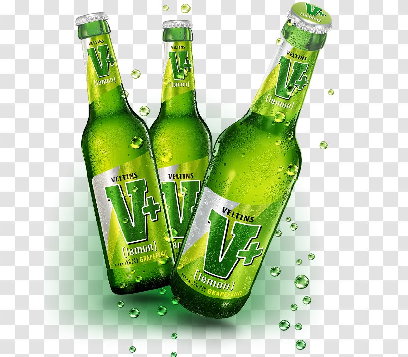 Radler Lager Beer Bottle Veltins Brewery - Lemon Transparent PNG