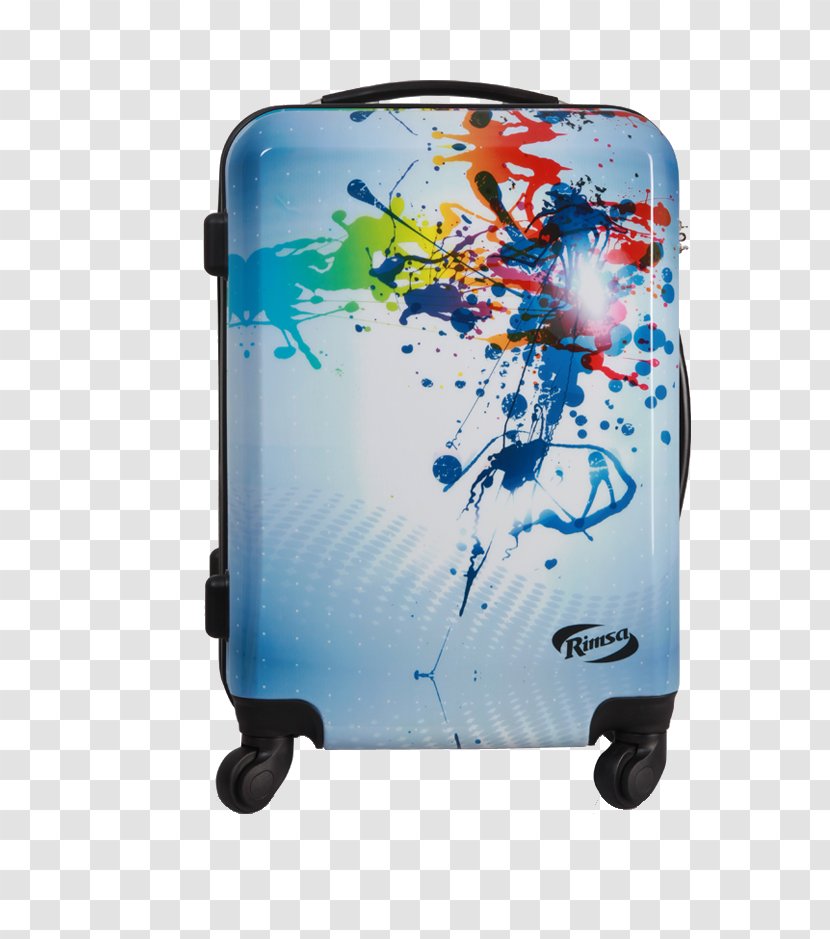 Suitcase Baggage Trolley Polycarbonate Acrylonitrile Butadiene Styrene - Electric Blue - Graffiti Trunk Transparent PNG