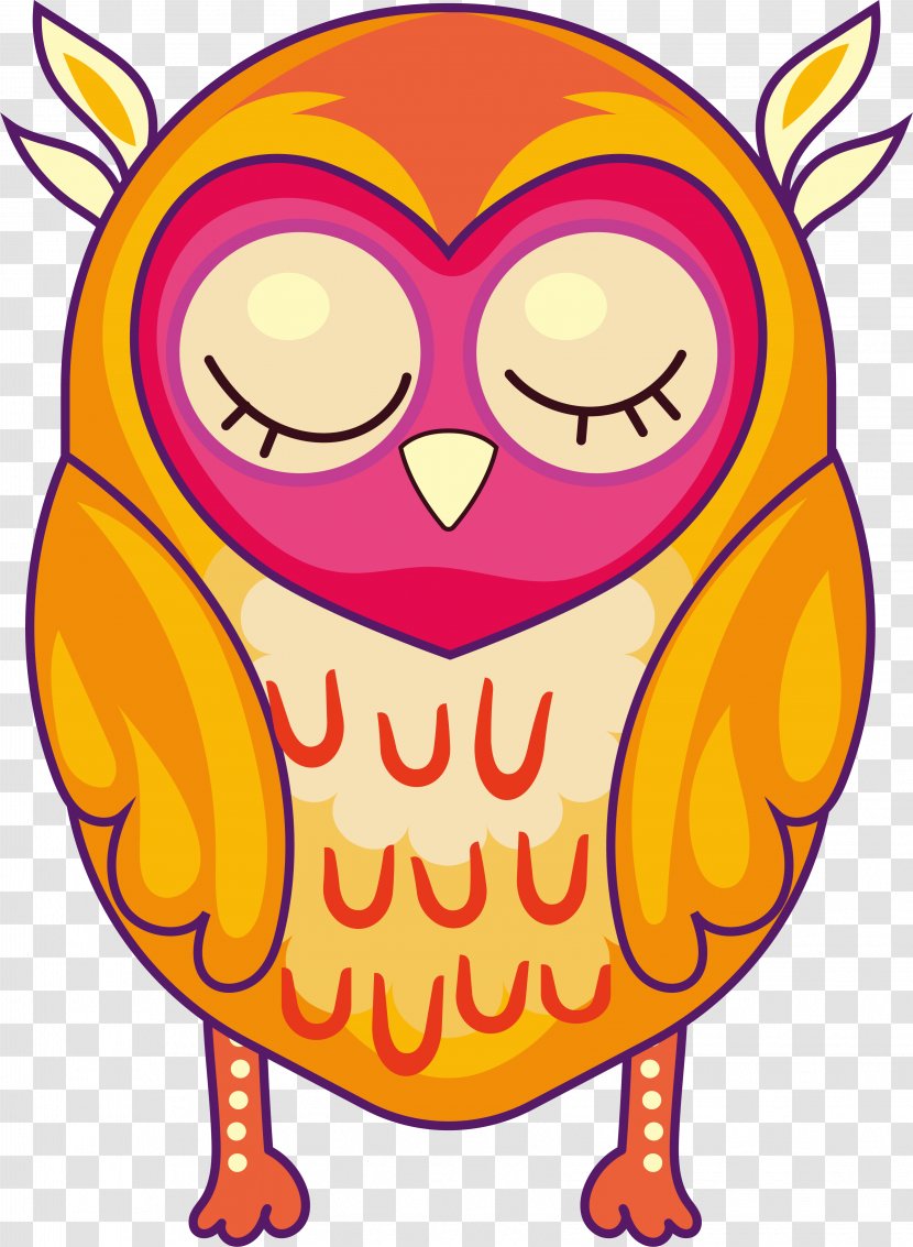 Owl Clip Art - Yellow - Resting Transparent PNG