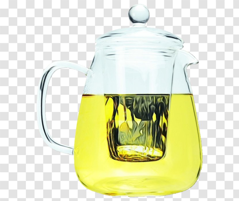 Yellow Teapot Glass Barware Tableware - Decanter Serveware Transparent PNG