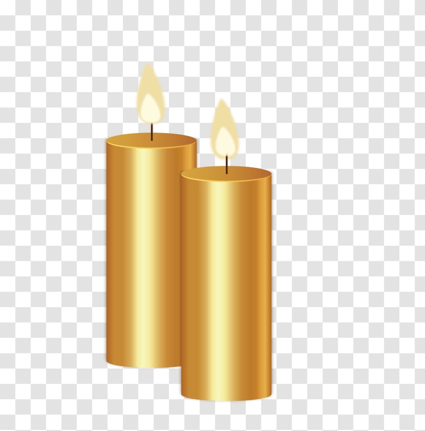 Light Candle - Watercolor - Vector Golden Transparent PNG